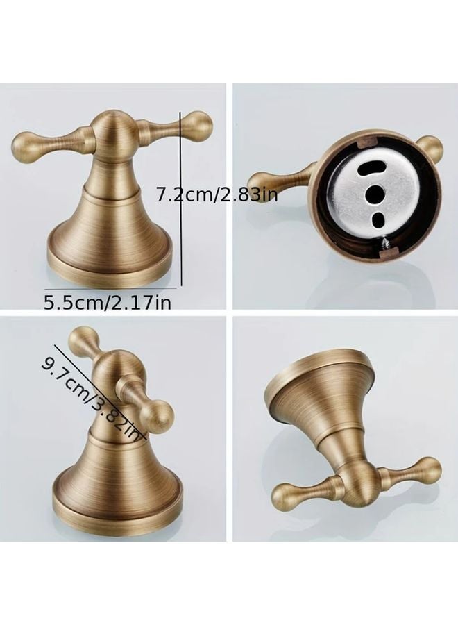 Boho Antique Brass Towel Hook Bending Hook Wall Mounted Coat Hanger Easy Install - Image 3